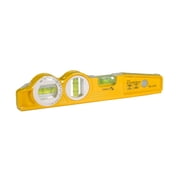 Stabila 25360 10 Inch Die Cast Magnetic Torpedo Level with Adjustable 360 Degree Vial, V Groove Frame, Precision Milled Surface, and Three Vial Layout for Professional Construction and Metalwork