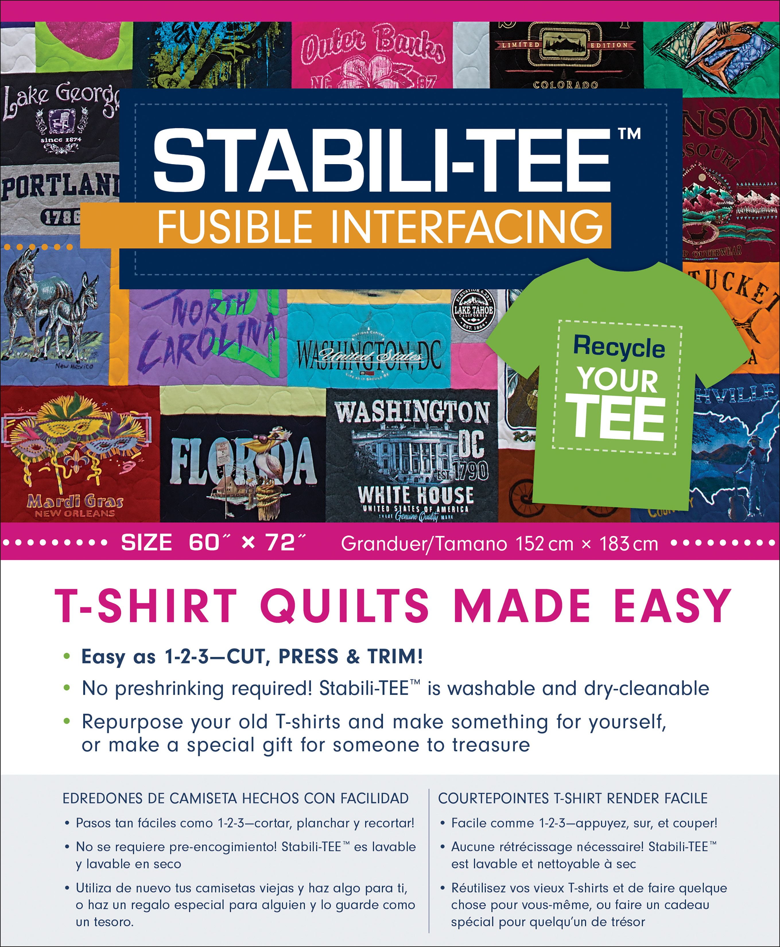 StabiliTee Fusible Interfacing Pack 60"X72"100 Polyester