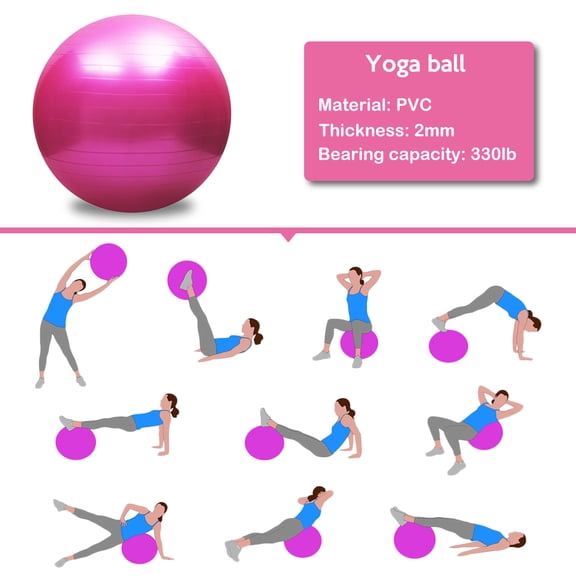 Stability 55cm Yoga Anti-burst Yoga Ball Thickened Stability Balance Ball Pilates Barre Physical Fitness Exercise Ball 45CM / 55CM / 65CM / 75CM Gift Air Pump