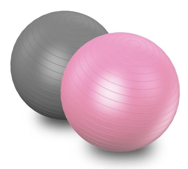 Stability Ball for Core Strengthening, Tone Your Core, Glutes, Legs and Arms, 2-Pack Pink & Grey