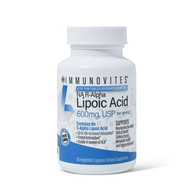 Stabilized NA R-Alpha Lipoic Acid 600mg,60 Count