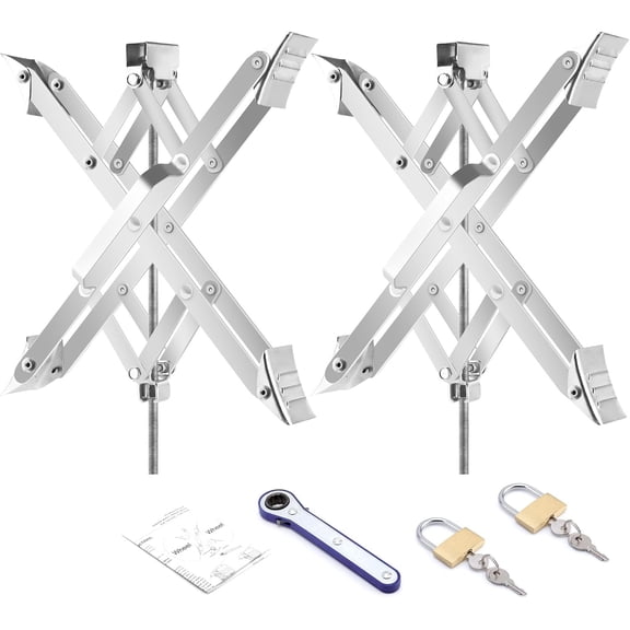Stabilizer Wheel Chock XL Fit 3.5 to 17 Camper Wheel Chock Stabilizer Scissor with Accessories Pair for Travel Trailer, Heavy Duty Tire Wheel Chock Scissor Large Locking X Chock, 2Pack