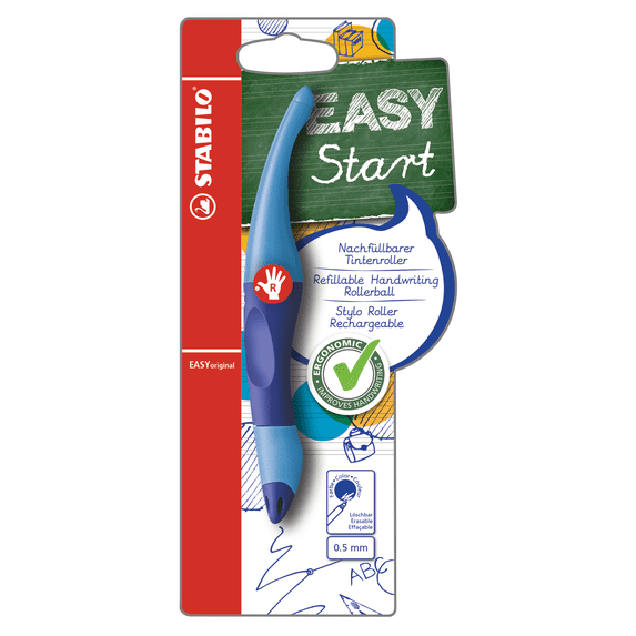 Stabilo EASYoriginal Rollerball Pen, Right-Handed, Dark Blue/Light Blue