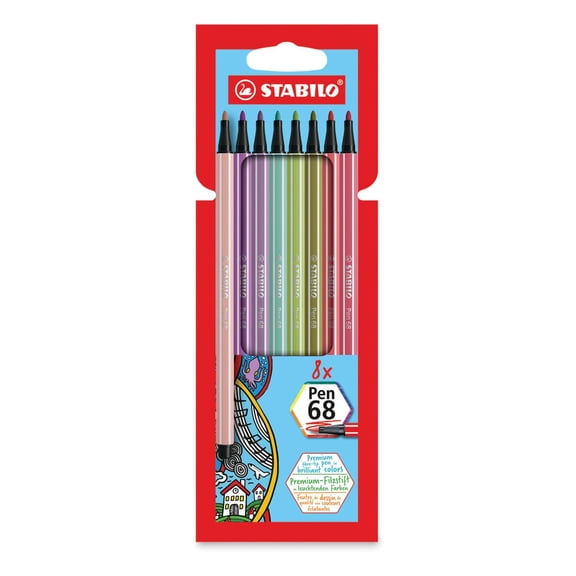 Stabilo Pen 68 Set - Set of 8, Soft Colors