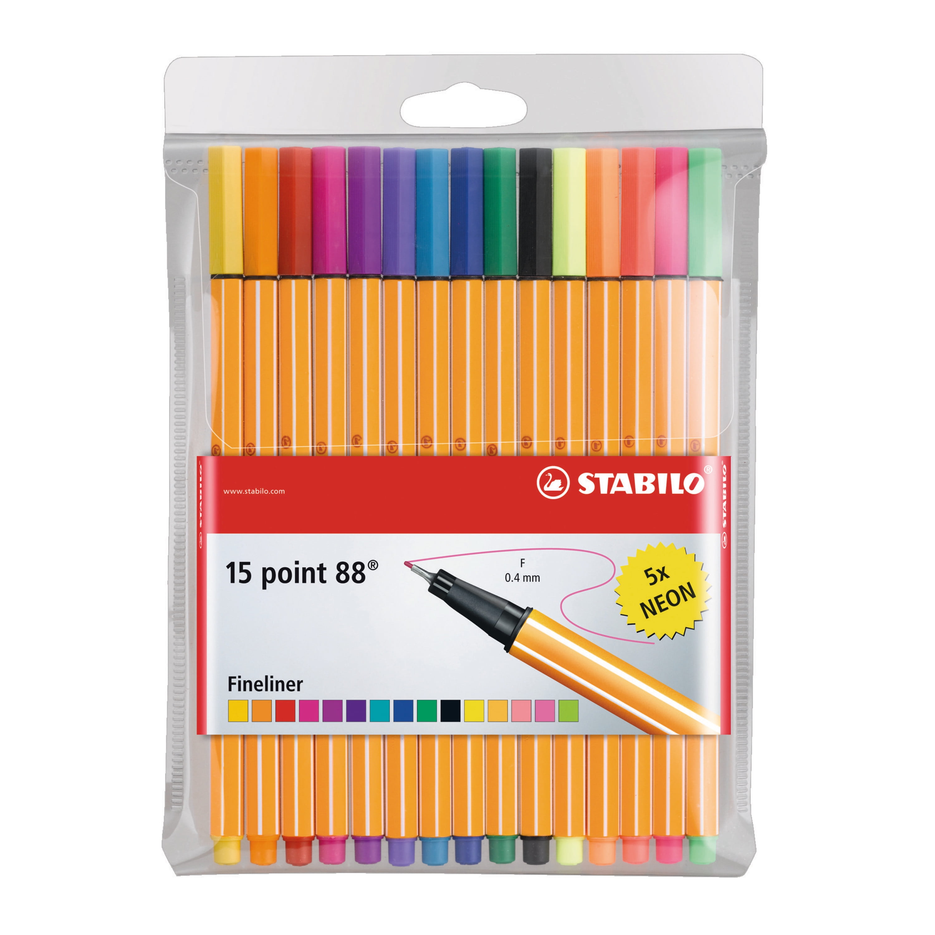 rekenkundig Laan Stijg Stabilo Point 88 Wallet, 15-Color Pens Set - Walmart.com