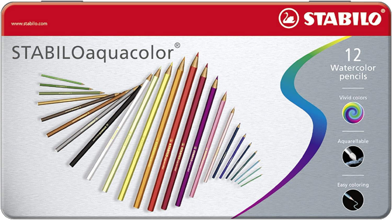 Stabilo Watercolor Pencils Aqua Color 12 Colors 1612-5