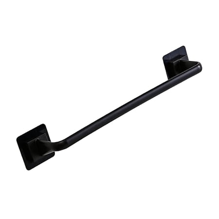 Stable Over Cabinet Towel Bar Storage and Display Rack Organizer Decorative Washcloths Rack Towel Hanger Wall Mounted for Kitchen Door Home long and black