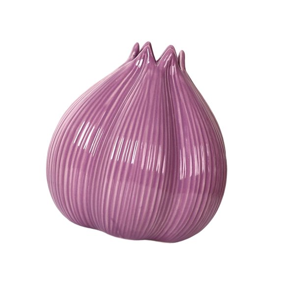 Stable Ceramic Onion Pot Decorative Flower Pot for Shelves Desks Handmade