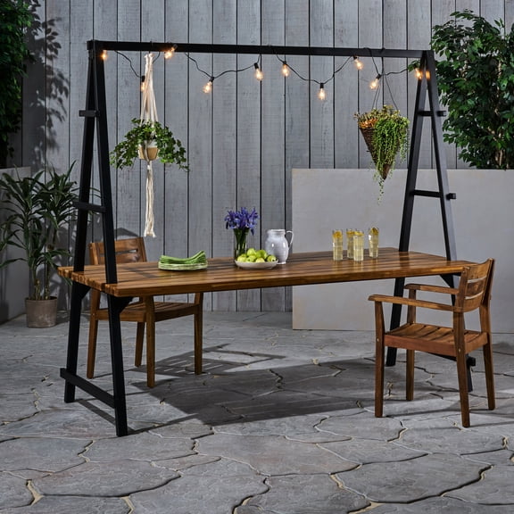 Stable Dining Table / Hang Plants to Brighten Space