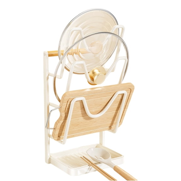 Stable Lid Holder Stand With Not Slip Base Secures Cooking Utensils Boards Prevents Accidental Spills Securely