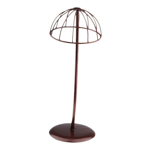 Stable Metal Hat Storage Display Holder Hair Drying Rack Stand Tool - Brown, L
