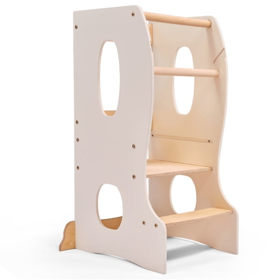 Wooden Montessori Toddler Tower - Montessori Learning Step Stool with Adjustable Height  Safe Toddler Standing Tower for Cooking, Play & Activities