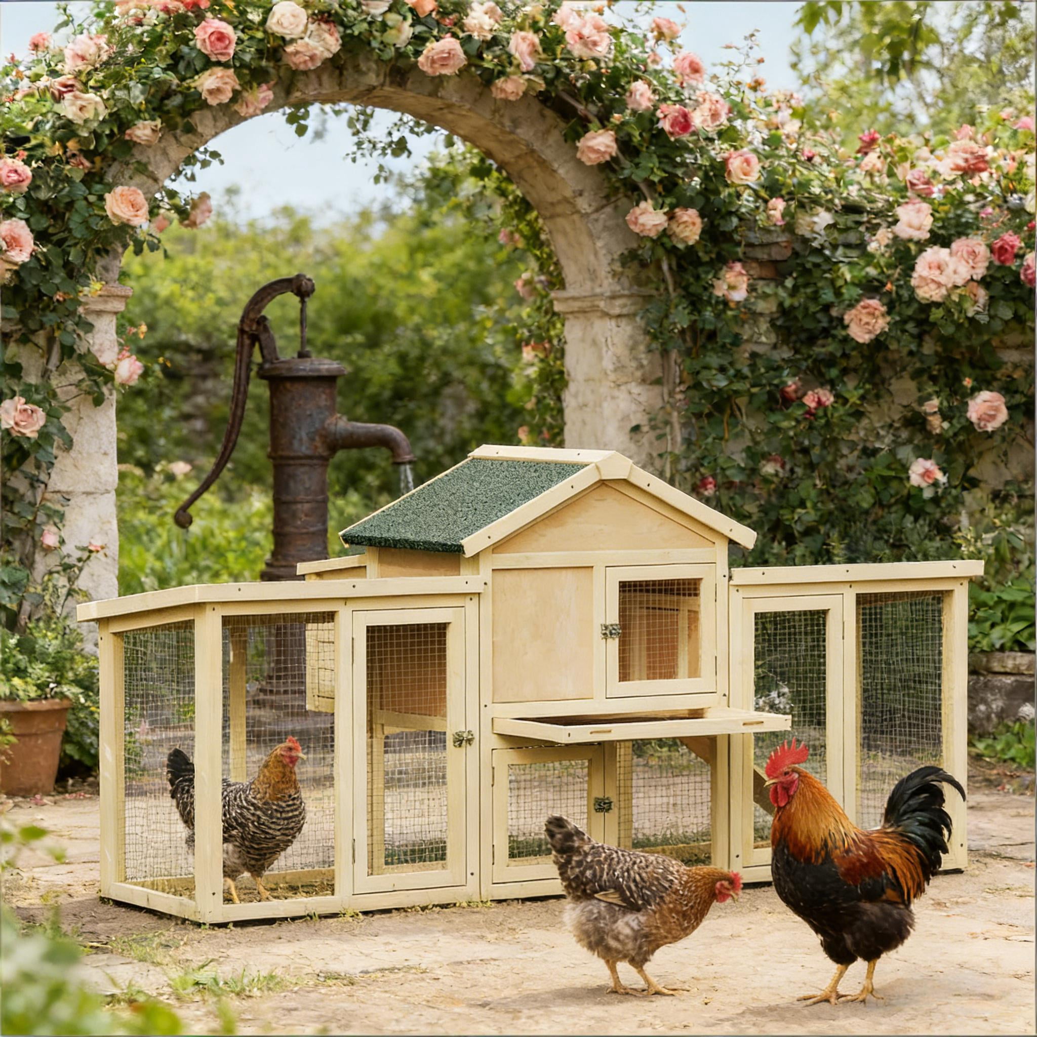 Stable Pet House, Backyard Chicken Coop, Wooden Chicken Coop, Spacious Chicken House