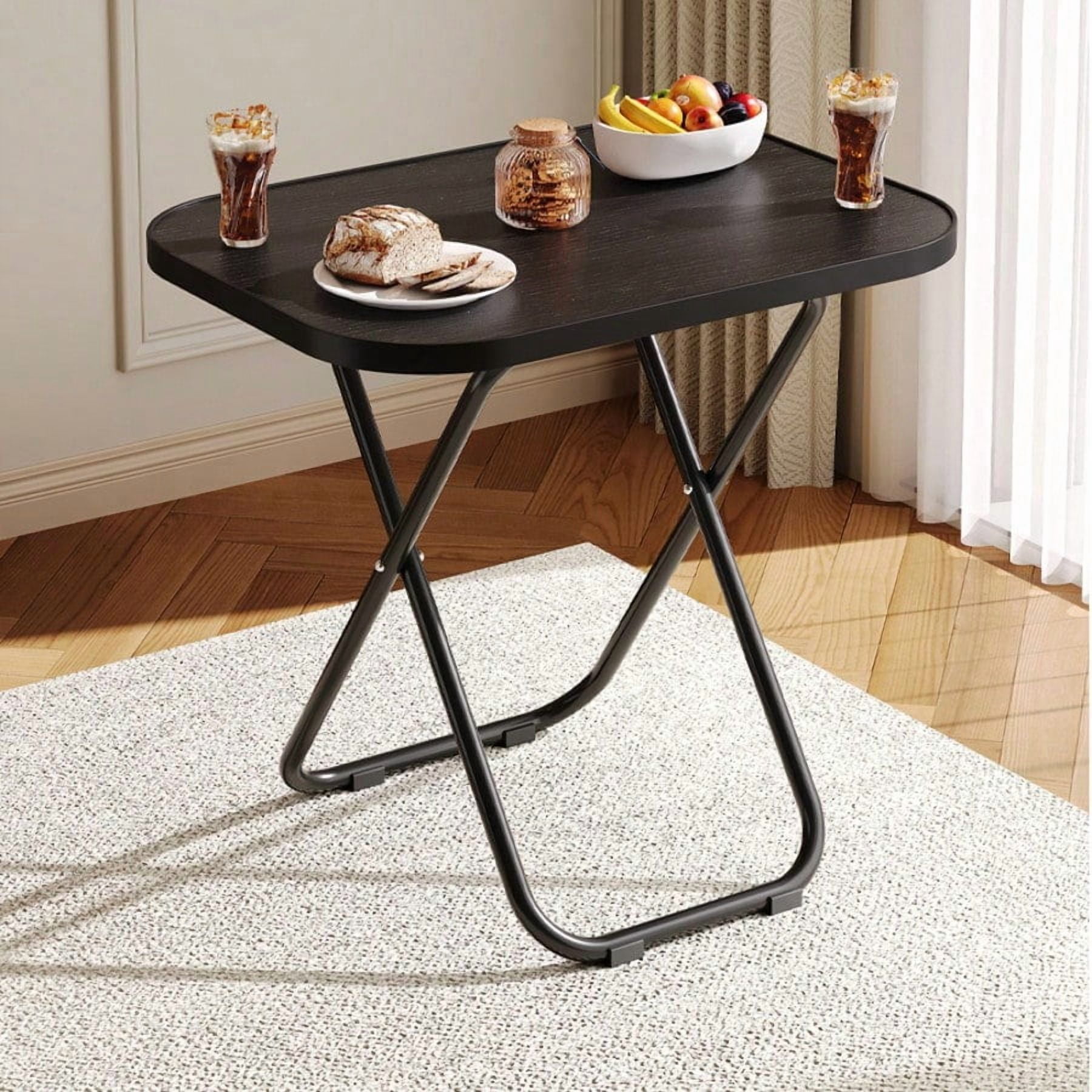 Stable Tray Table with No Assembly Required, Foldable TV Dinner Tray ...