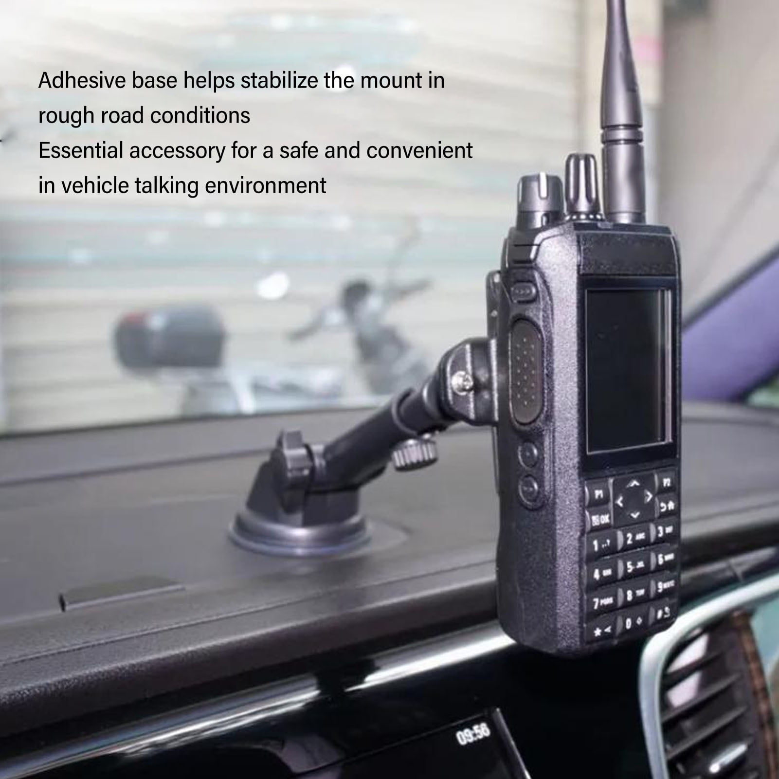 Stable Walkie Talkie Car Mount, Suction Cup Windshield Holder For 2,Way ...