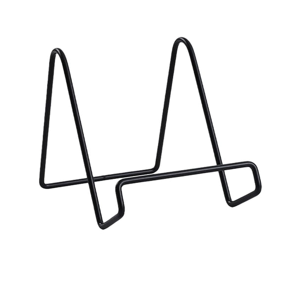 Stable Wire Frame Metal Plate Stand, Tabletop Decorative Easel Holder, Multi Purpose Display Rack, Solid Support Display Bracket for Picture Frame,Collectible Plate,Artwork,Home Decor (Black-1Pc)