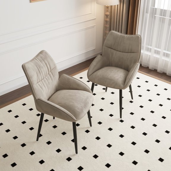 Stable metal frame, soft velvet texture / Suitable for various dining tables, elegant look