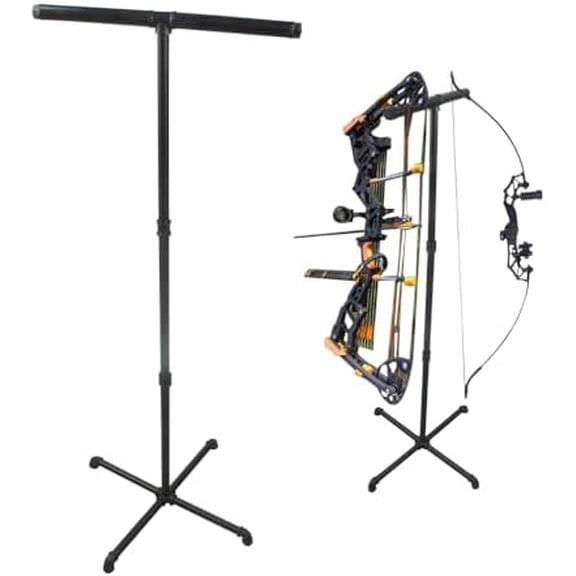 Stable recurve bow stand,bow stand Convenient,bow holder archery Easy to Carry(black$$Other