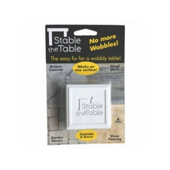 Stable the Table 105213 Square Table Wobble Fixer, White - Pack of 4