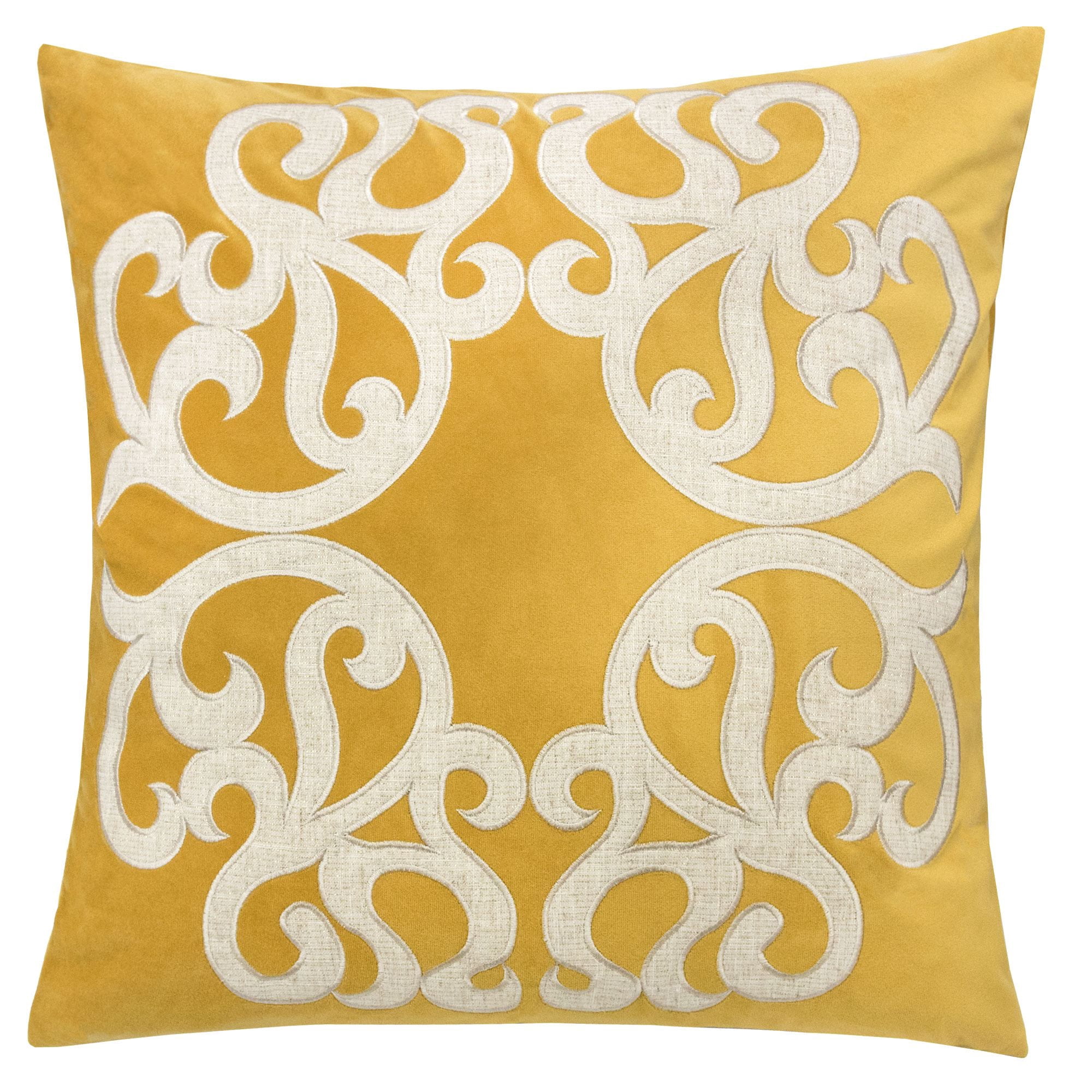 Stacey Gold Abstract Polyester 20 in. x 20 in. Throw Pillow