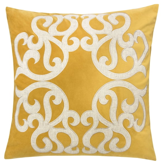 Stacey Gold Abstract Polyester 20 in. x 20 in. Throw Pillow