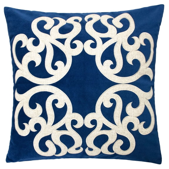 Stacey Indigo Abstract Polyester 20 in. x 20 in. Throw Pillow
