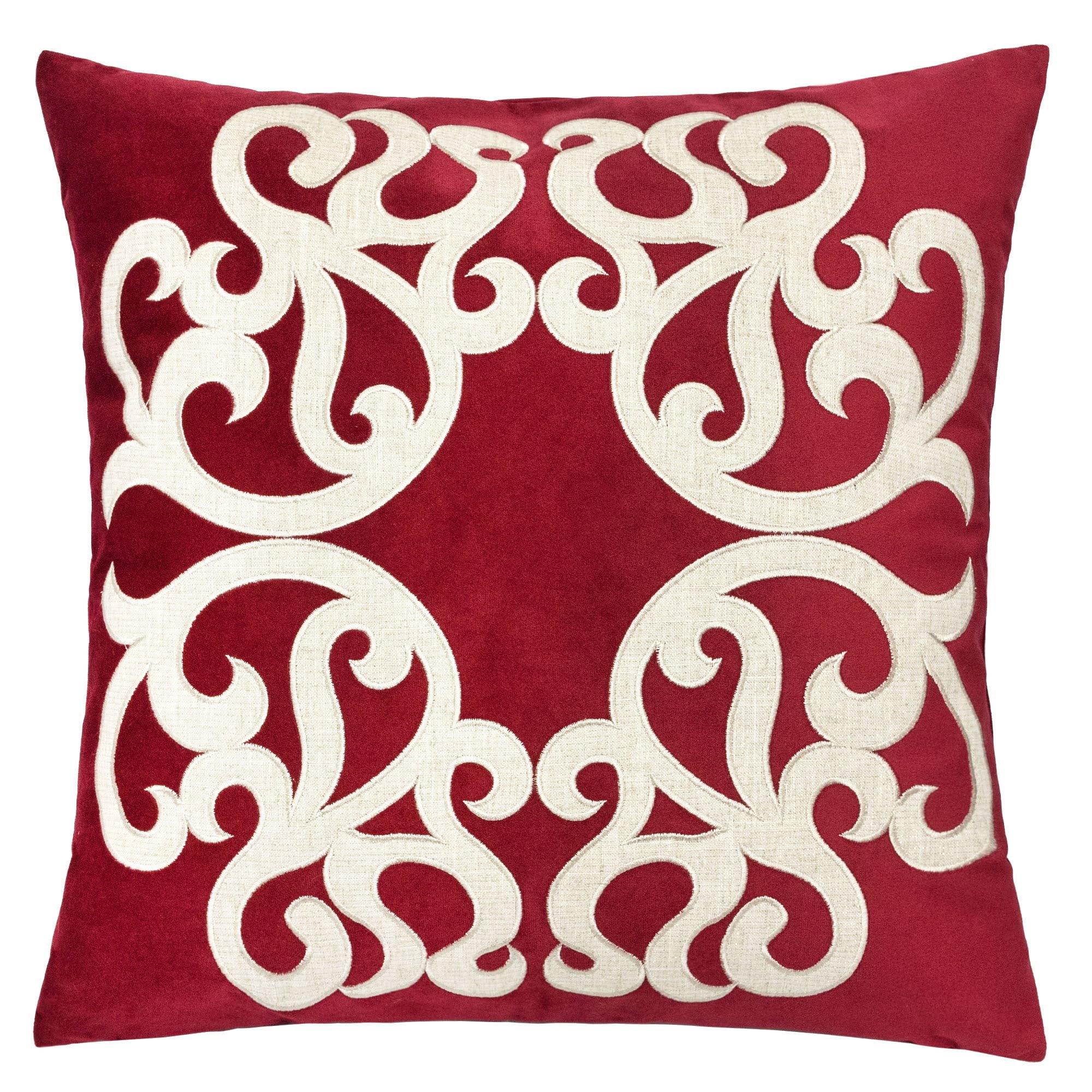 Stacey Red Abstract Polyester 20 in. x 20 in. Throw Pillow