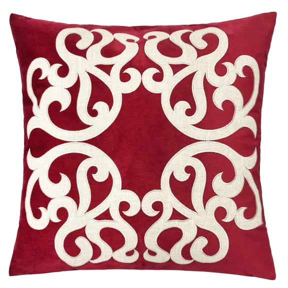 Stacey Red Abstract Polyester 20 in. x 20 in. Throw Pillow