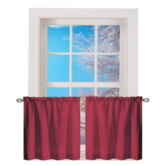 Stacey Window Curtain Tier Set with Rod Pocket Top - Classic Home Decor Staple for Any Room