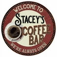 thumbnail image 1 of Stacey's Coffee Bar Round Metal Sign Kitchen Room Wall Décor 200120041213, 1 of 1