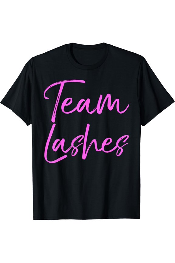 Staches or Lashes Team Girl Gender Reveal Pink Team Lashes T-Shirt