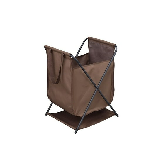 Staci Multifunction Foldable Storage Bin (Brown), Durable Fabric with Heavy Duty Metal Frame.