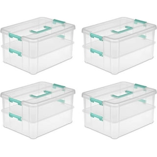 Sterilite Mini Clip Box, Stackable Small Storage Bin with Latching Lid, 6  Pack 