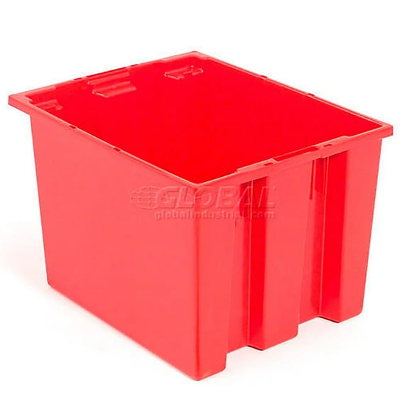 Stack And Nest Shipping Container No Lid 23-1/2x15-1/2x12, Red, Lot of 3