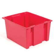 Stack And Nest Shipping Container No Lid 23-1/2x19-1/2x13, Red, Lot of 3