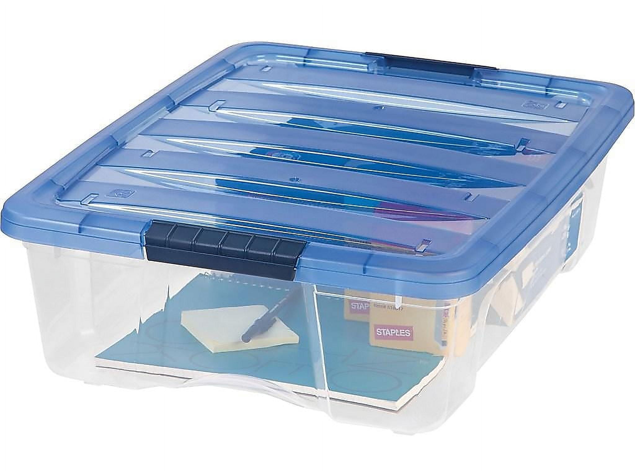 Citylife 42.3 QT Airtight Plastic Storage Bins with Gasket Seal Lids and 6  Secure Latching Buckles Stackable Storage Containers for Organizing Clear