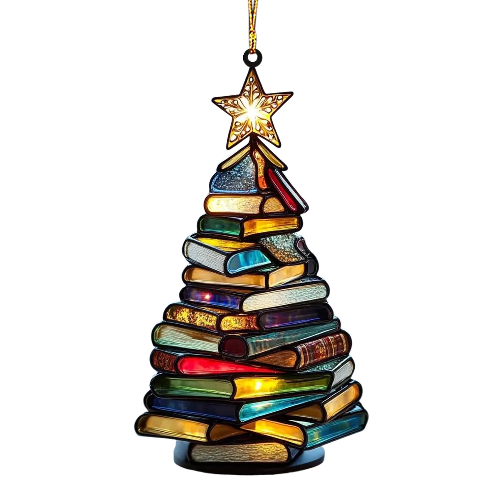Stack of Books Christmas Ornament 2025, Tree Ornament Bookish Gifts