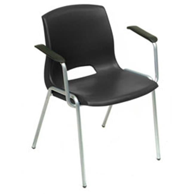 Stack Chairs with Arms Plastic Merion Collection Case - Black - Pack of 4