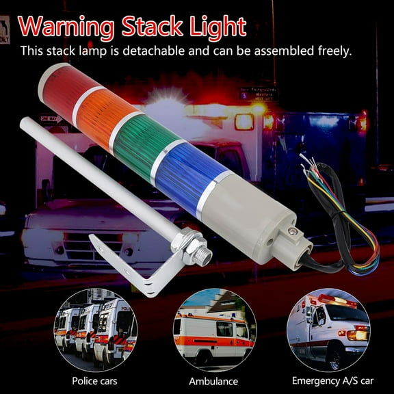 Stack Lamp Red Green Yellow Blue Flash Warning Industrial Signal Light Indicator 110V