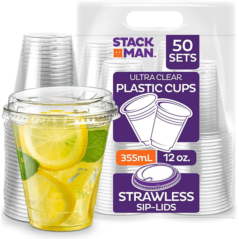 https://i5.walmartimages.com/seo/Stack-Man-12-oz-Clear-Cups-with-Strawless-Sip-Lids-50-Sets-PET-Crystal-Clear-Disposable-12oz-Plastic-Cups-with-Lids_7caed2b0-664c-4b3d-ab35-98e9048577c8.bca322211be03535953072b28971204d.jpeg?odnHeight=768&odnWidth=768&odnBg=FFFFFF