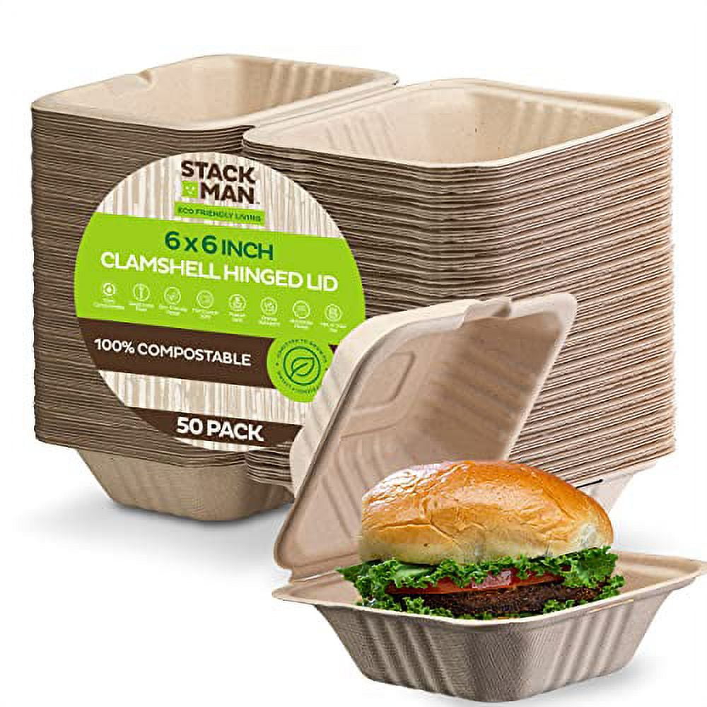 Compostable 8 inch to-go container - Mr. Green Guys takeaway boxes – Mr  Green Guys