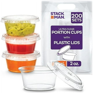 4 oz Plastic Clear Disposable Portion Cups with Lids for Jello Shot BPA  Free 