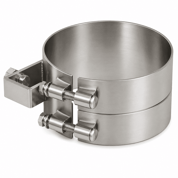 Stack Mounting Bracket 7in Compatible with Kenworth Aerocab Universal Applications Polished Stainless Steel Wide 2 Bolt Clamp Compatible with 50BJUB700SCP