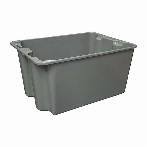 Stack & Nest Storage Container, 23.9 gal, 27-1/2 in L x 20 in W x 14-1/8 in H, Gray