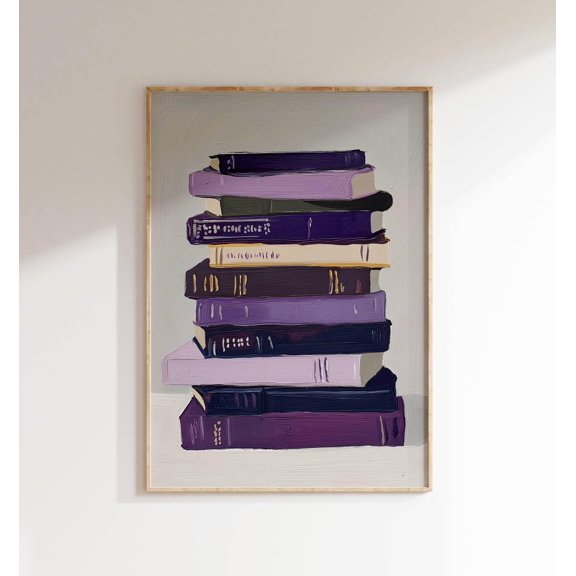 Stack Of Books Reader Library Reading Room Wall Art Poster, Unframed Poster