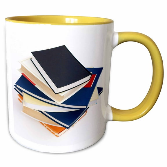 3drose, Stack of School Books, 15oz Two-tone Yellow Mug