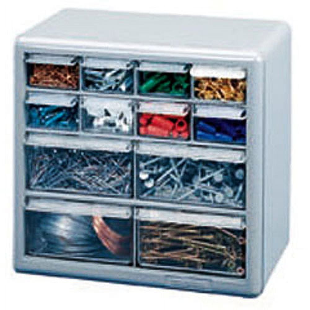 StackOn 12Drawer Storage Silver Gray