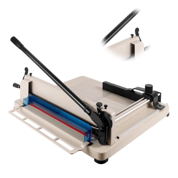 Stack Paper Trimmer 17" A3 Guillotine Paper Cutter, Heavy Duty Guillotine Paper Cutter, 500 Sheet Capacity, Solid Steel Construction, Double Safety Protection for Office, Print Shop