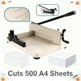thumbnail image 1 of Stack Paper Trimmer, Heavy Duty 12" Guillotine Paper Cutter, 500 Sheet Capacity, Double Safety Protection, Solid Steel with HSS Blade, High Speed Steel for Office, Industrial Commercial Trimmer, 1 of 10