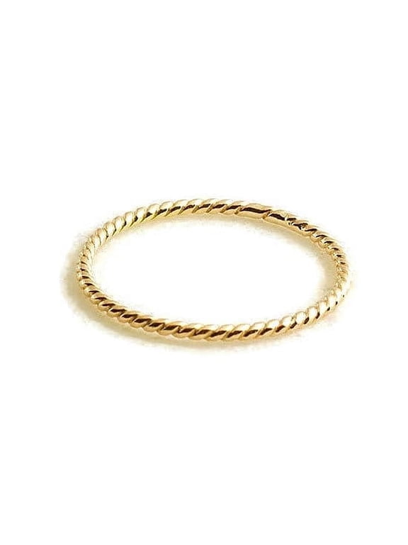 14K Gold Filled Twisted Wire Stackable Ring Size 10 Handmade